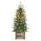4ft. Pre-Lit Asheville Fir Artificial Christmas Tree with Wooden Crate Base, Clear Lights